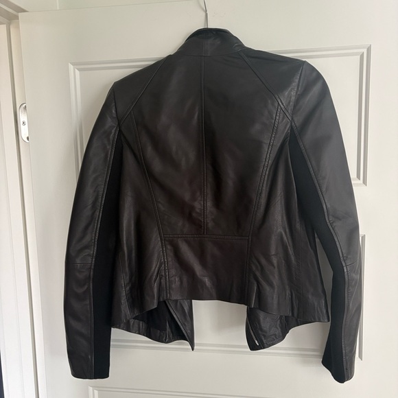 Trouve Black Leather Moto Jacket for Women - Picture 6 of 10